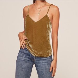 Reformation Gold Velvet Tank